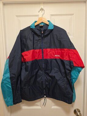 Men's Vintage Colourful Brooks Shell Track Jacket in Size Medium